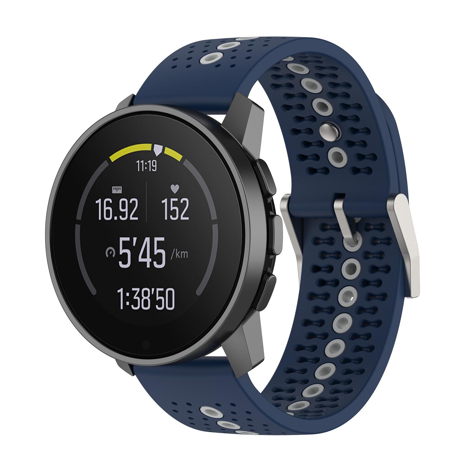 Suunto Run Race Race S Vertical 9 Peak Pro Silicone Watch Band Breathable Sport Replacement Strap midnight Blue Grey