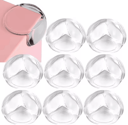 Baby Silicone Edge Protector Soft Transparent Corner Protector For Baby Tables, Desks & Furniture 03 12pcs