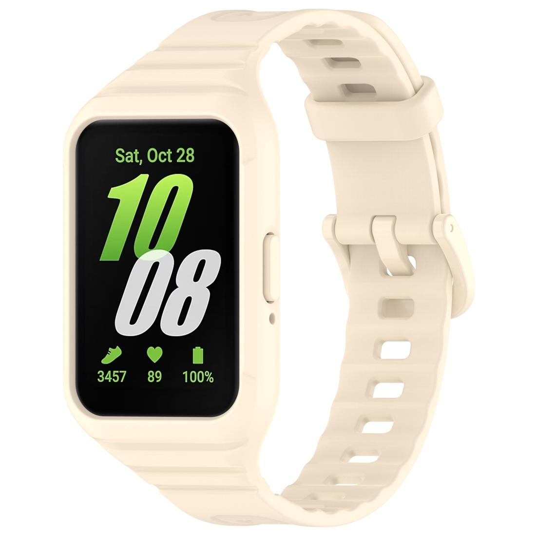 Samsung Galaxy Fit 3 TPU Watch Band Soft Adjustable Replacement Strap Solid Color Wristband starlight