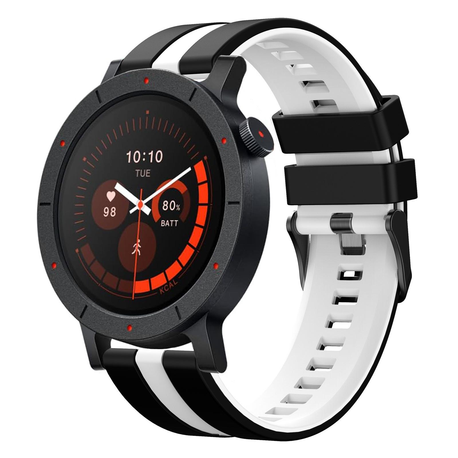 Nothing CMF Watch 3 Pro Silicone Watch Band Vertical Two Color Sports Strap black White