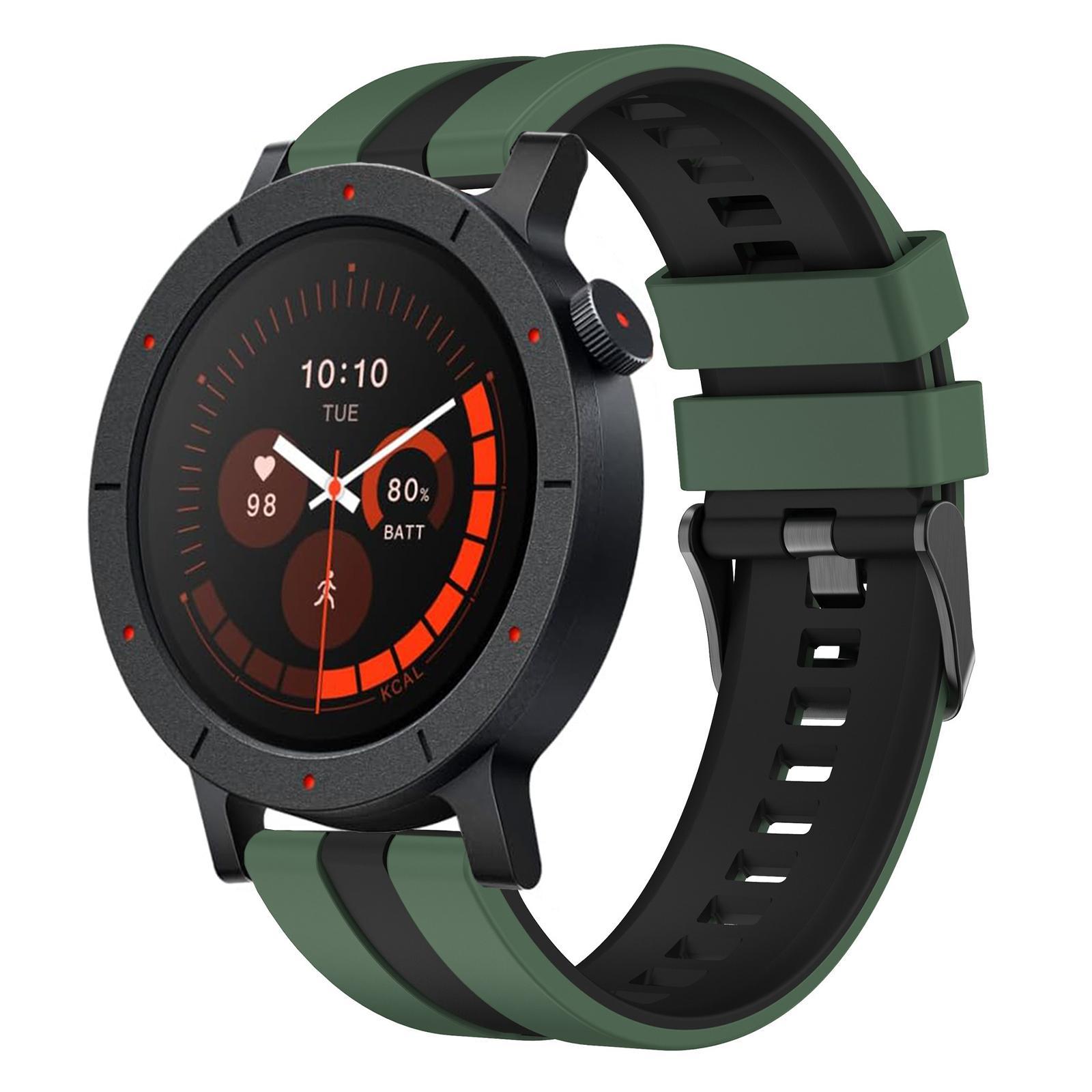 Nothing CMF Watch 3 Pro Silicone Watch Band Vertical Two Color Sports Strap olive Green Black