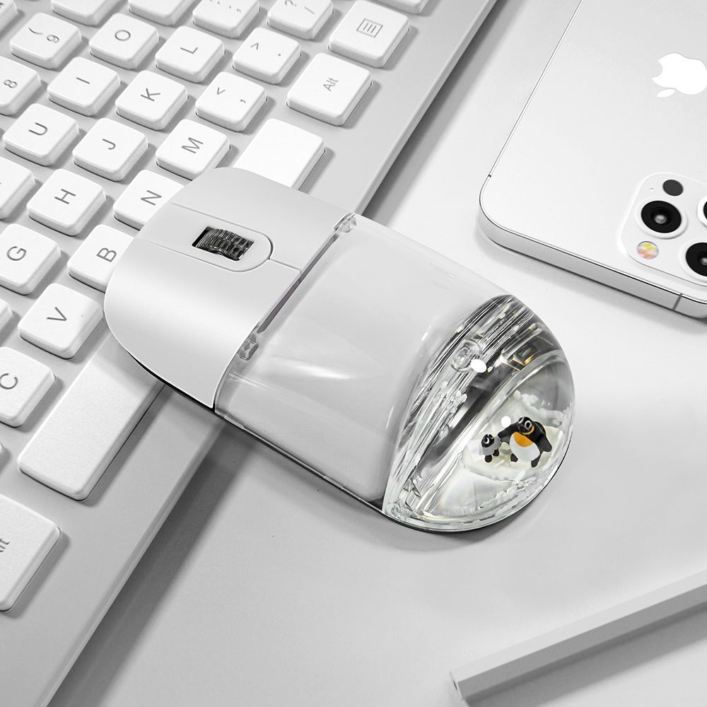 Cute Floating Animal Wireless Mouse With Bluetooth Silent Click For Laptop PC & Tablet white