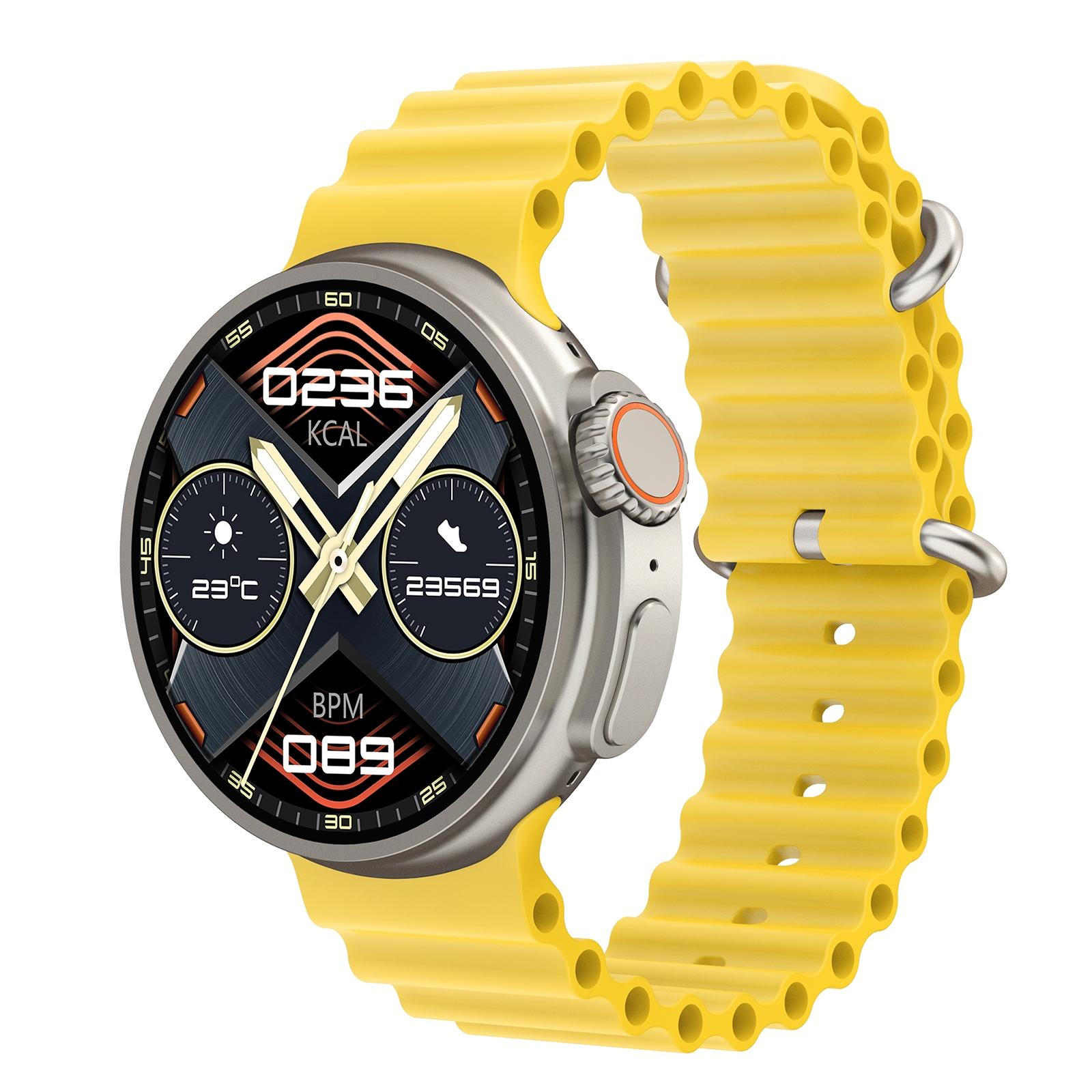 K9 Ultra Pro Smart Watch With Bluetooth Calling NFC And IP67 Waterproof Fitness Tracker yellow
