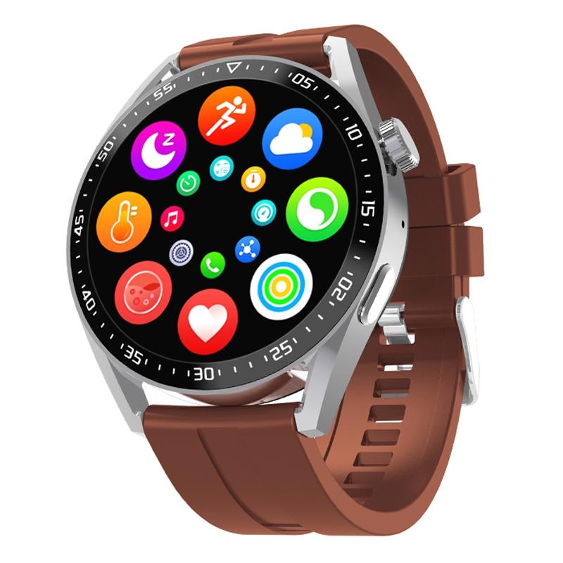 HW28 Bluetooth Call Smart Watch With NFC Payment IP67 Waterproof Health Monitoring Fitness Tracker coffee