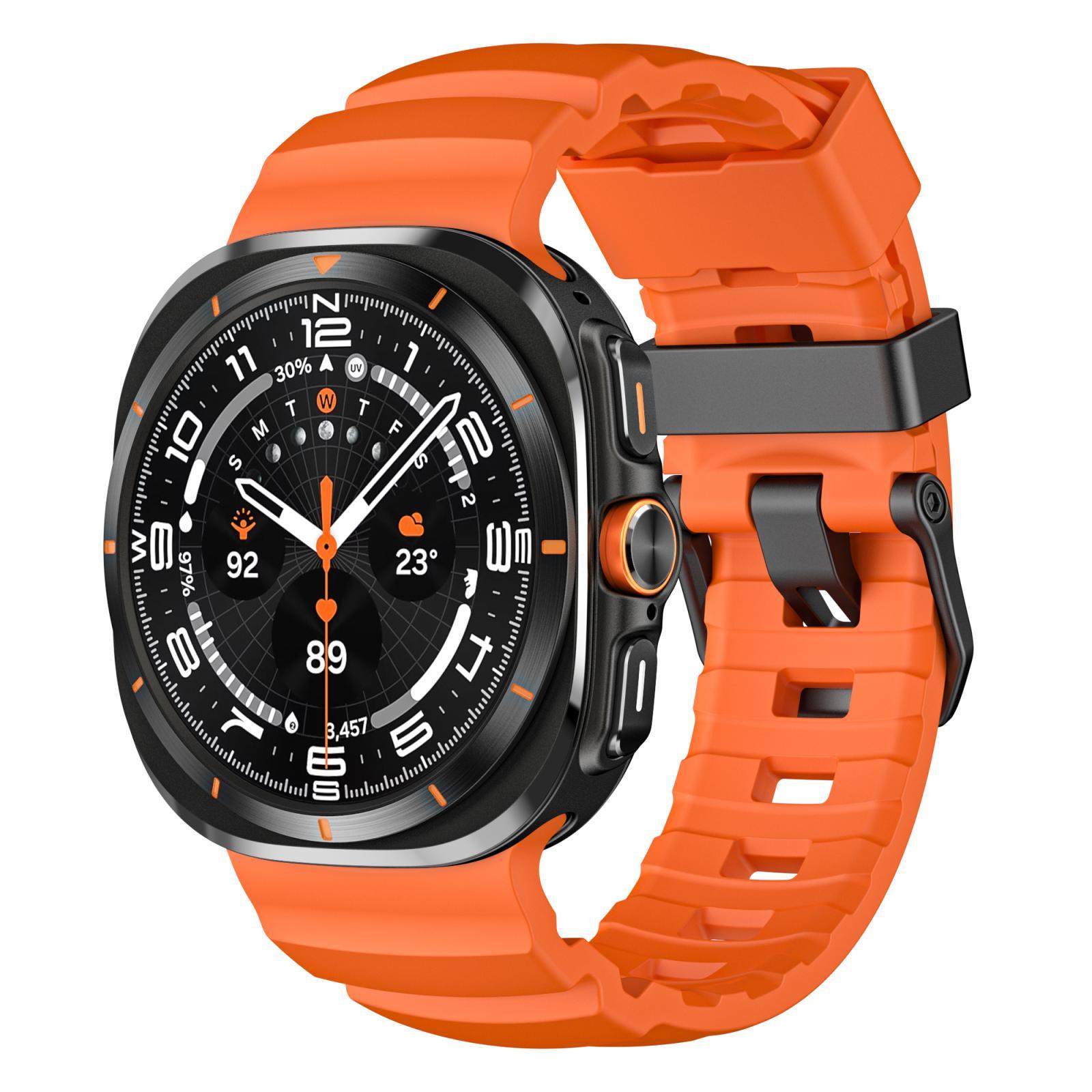 Samsung Galaxy Watch Ultra 47mm Silicone Watch Band Rugged Sports Watch Strap For Outdoor Adventures orange