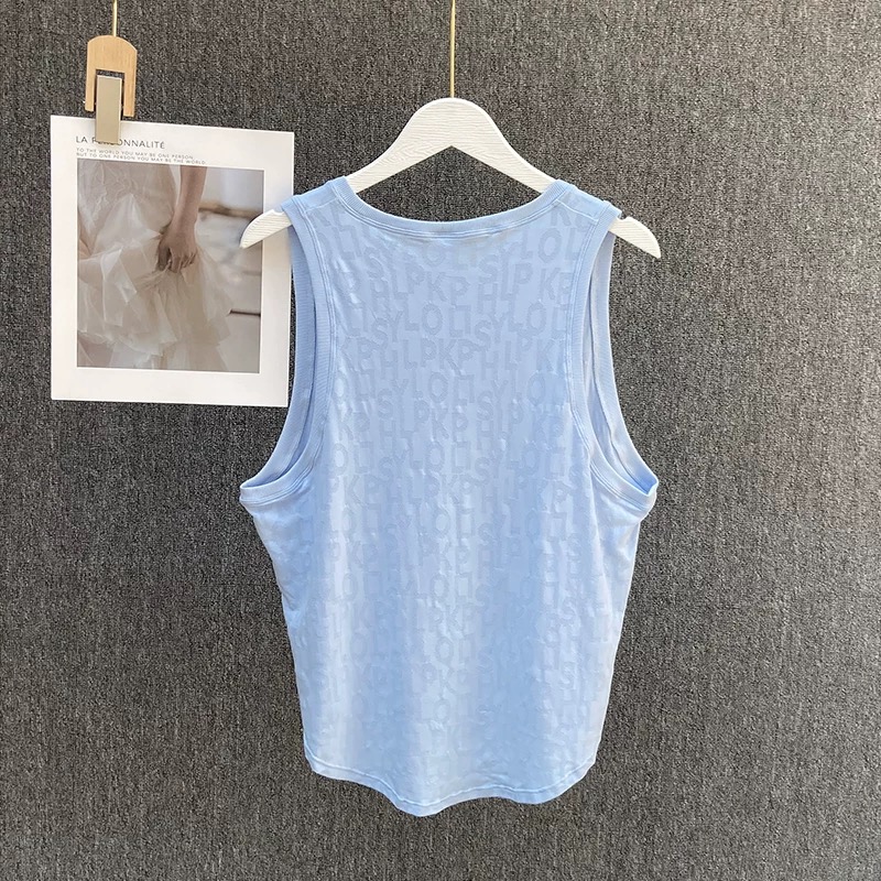 Women's Yoga Tank Top Quick Dry Sleeveless Workout Vest For Pilates, Gym & Summer Fitness blue s