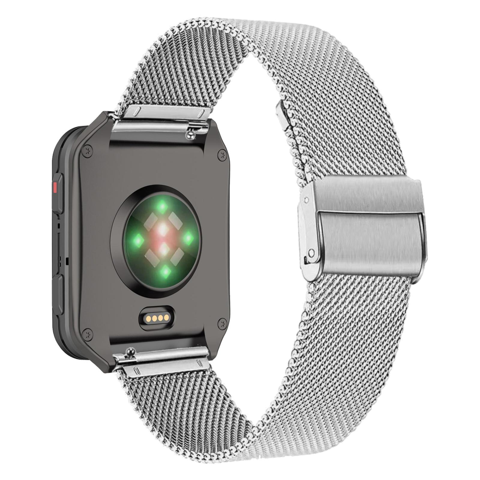 Garmin Venu X1 Milanese Watch Band Double Buckle Stainless Steel Watch Strap Adjustable Replacement silver