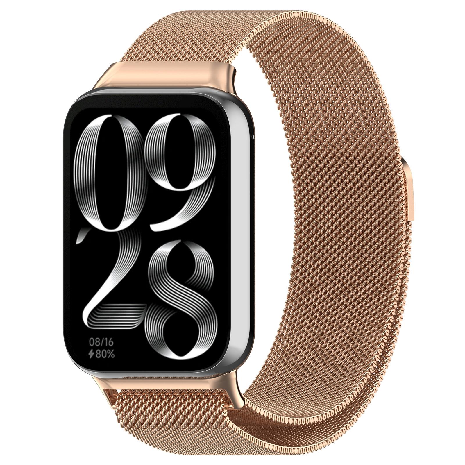 Magnetic Xiaomi Band 10 Pro Watch Band Milanese Stainless Steel Watch Strap For Redmi Watch 6 5 4 rose Gold