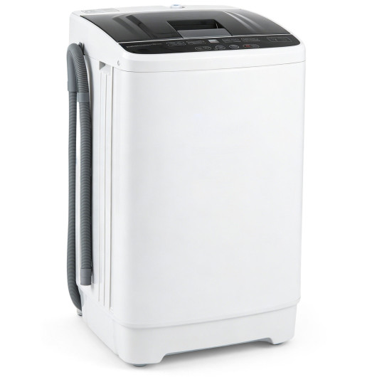 Costway Full Automatic Washing Machine with 8 Preset Programs 6 Water Levels and Built-in Drain Pump-White