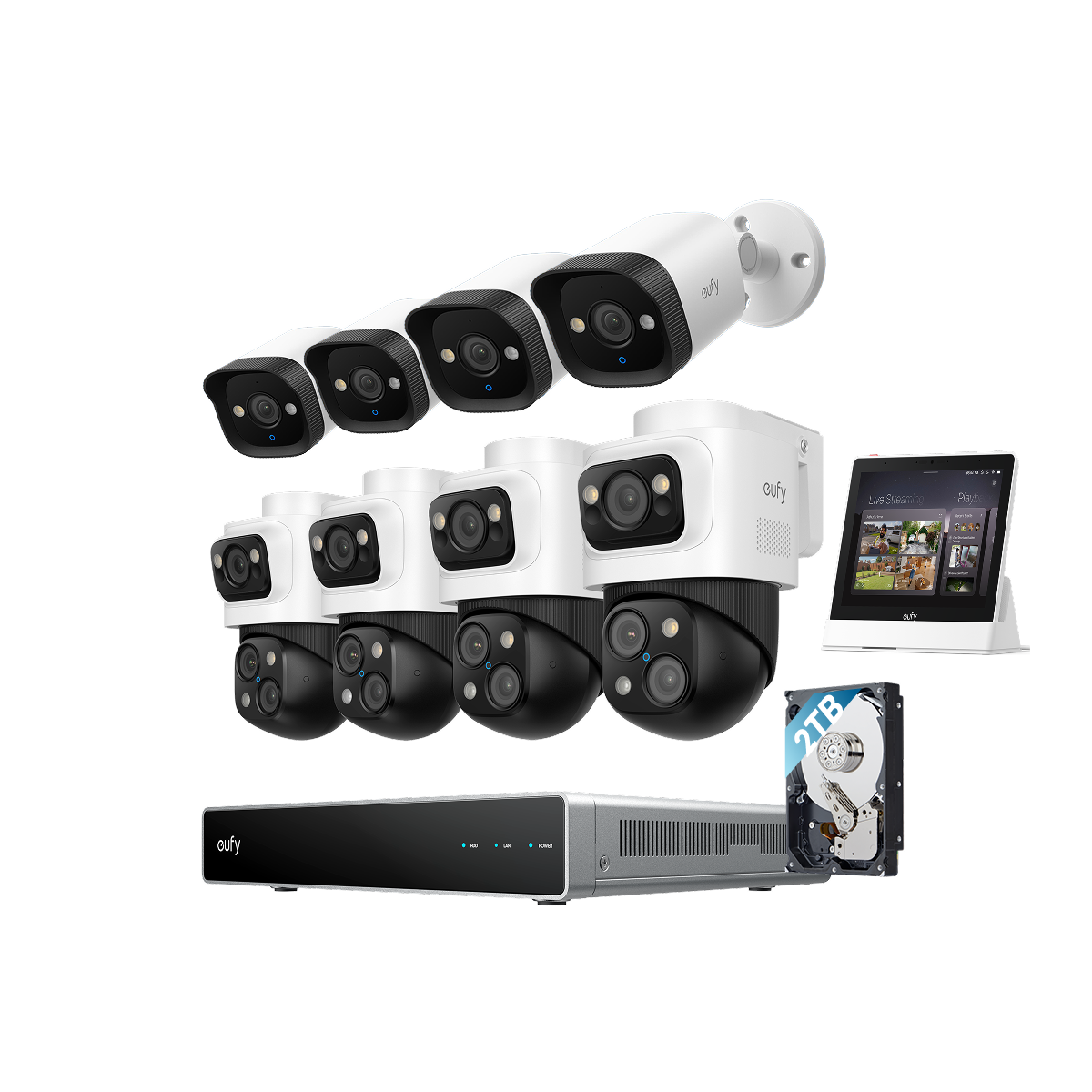 eufy PoE Bullet-PTZ-Kamera S4 8-Cam kit Image