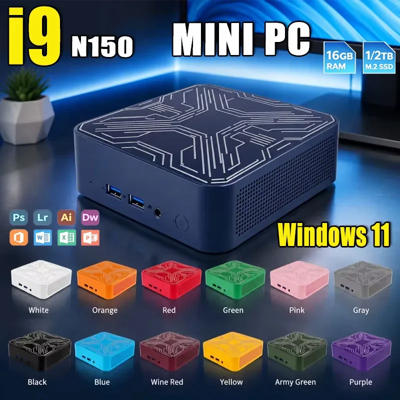 Mini PC Intel Core I9 N150 Windows 11 Pro 16GB 32GB DDR4 1TB SSD WIFI 6 BT5.2 4K HD Desktop Computer Gaming Pc Gamer 2026