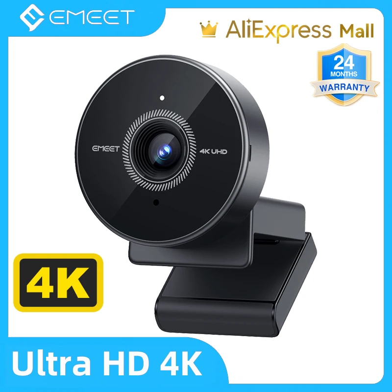 Webcam 4K, caméra web 2K, streaming 1080P HD, mini webcam USB pour YouTube, Zoom, appels vidéo, ordinateur portable, ordinateur, webcam 4K EMEET