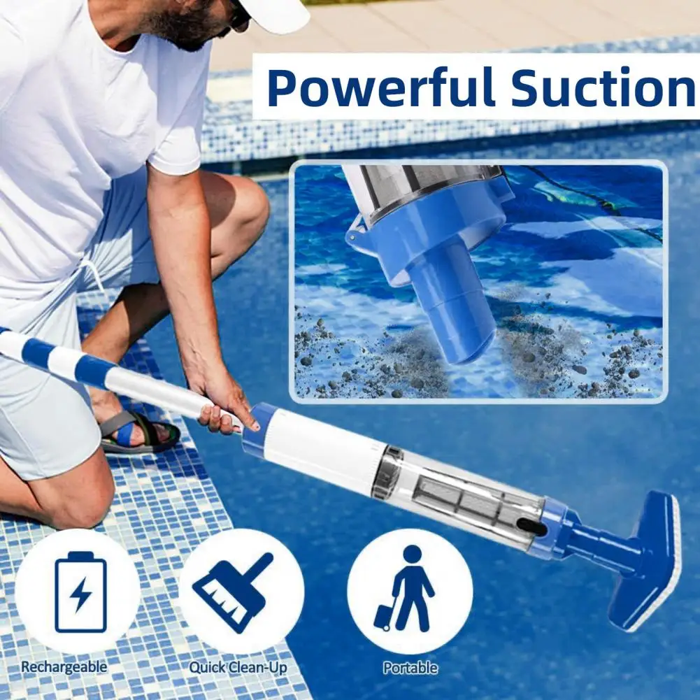 Nettoyeur de débris de piscine, aspirateur de piscine sans fil puissant pour piscines creusées, bains à remous, spas, rechargeable, portable pour plus de la piscine