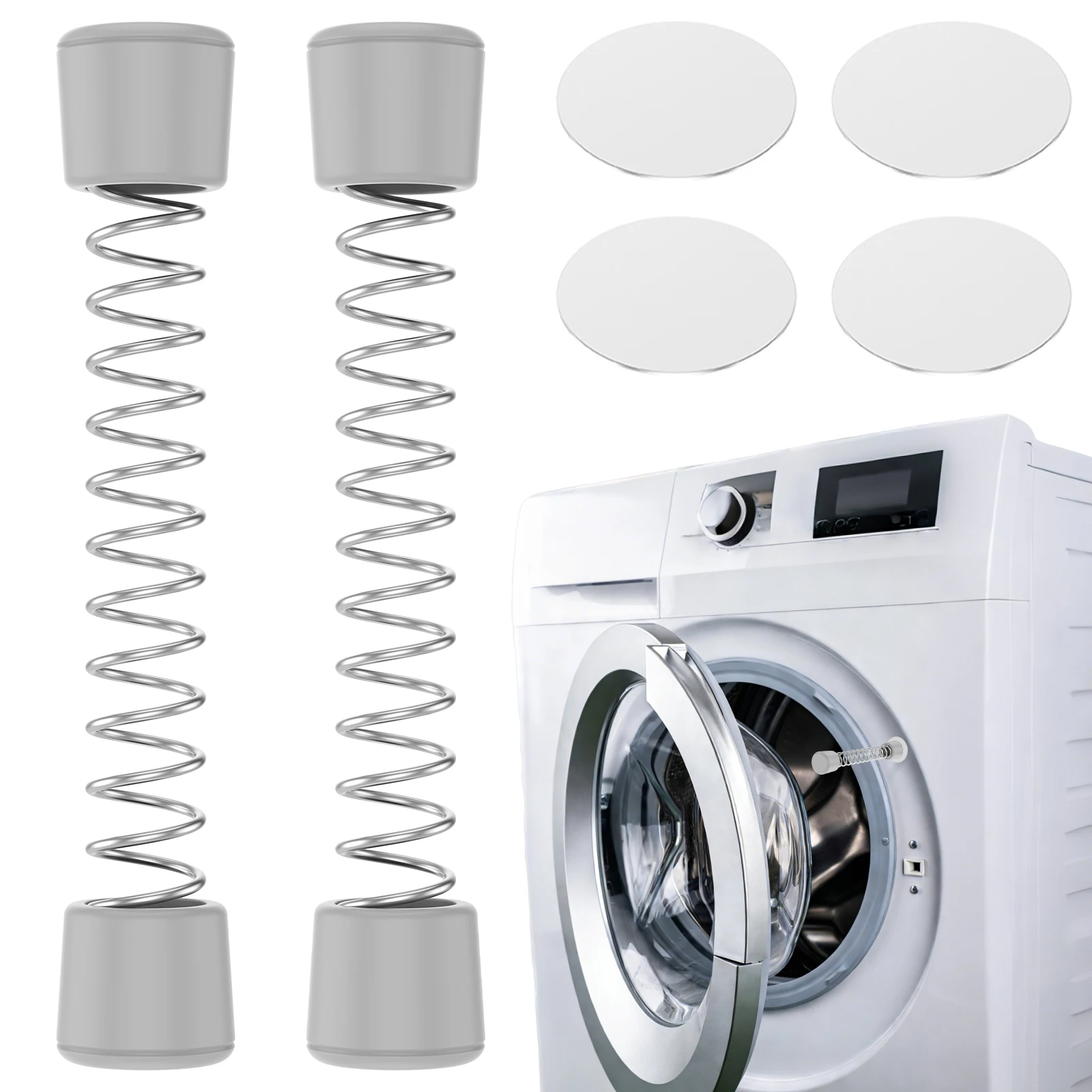 4/2Pcs Washing Machine Door Prop Silicone Magnetic Front Load Washer Door Holder with Flexible Spring for Most Washing Machines