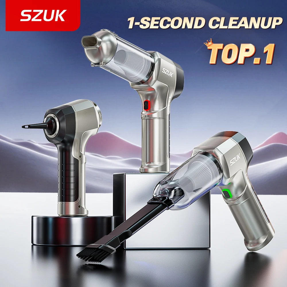 SZUK Nouveau 18000Pa Aspirateur de voiture Forte aspiration Nettoyeur sans fil sans fil Portable Aspirateur à main Machine de nettoyage mini aspirateur Aspirateur à main Aspirateur puissant Aspirateur pour voiture