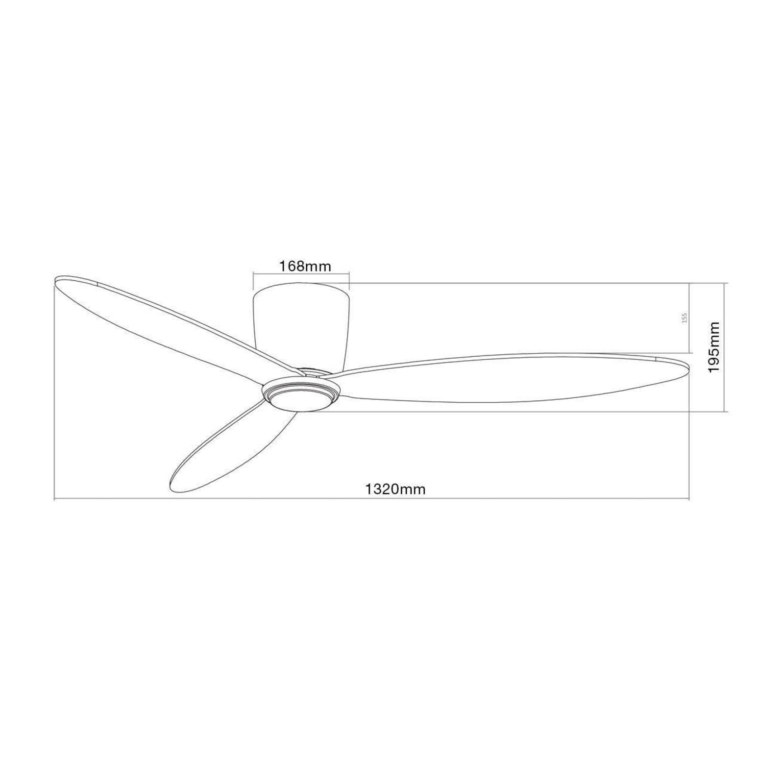 Beacon Lighting Ventilatore da soffitto Airfusion Radar nero 132 cm silenzioso, Nero, Soggiorno / Sala da pranzo, Legno, Moderno