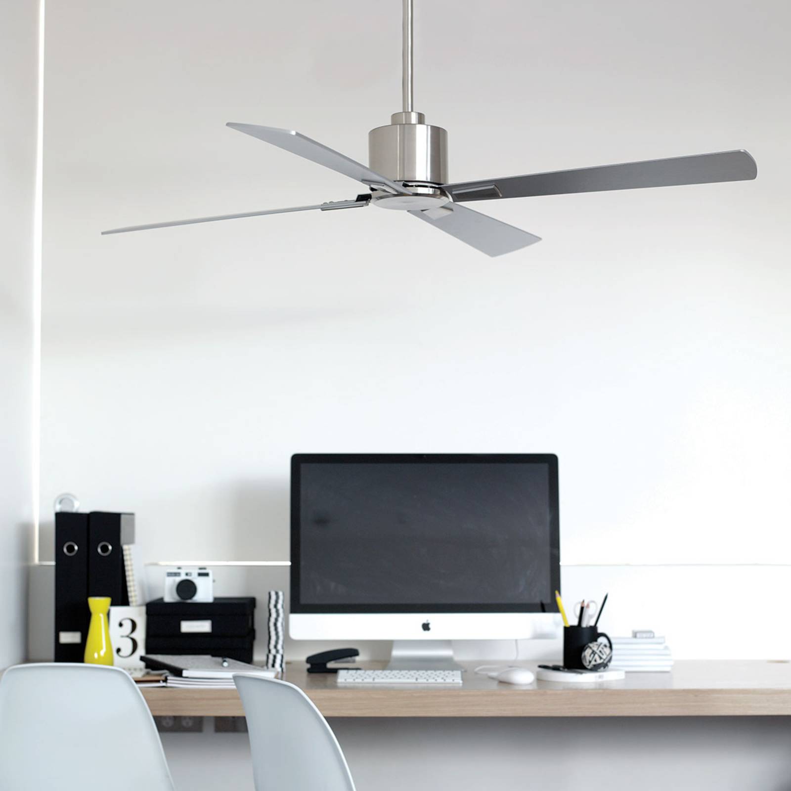 Beacon Lighting Ventilatore da soffitto Airfusion Climate DC, cromato, silenzioso DC, Alluminio / Grigio / Zincato, Soggiorno / Sala da pranzo, Metallo, Moderno