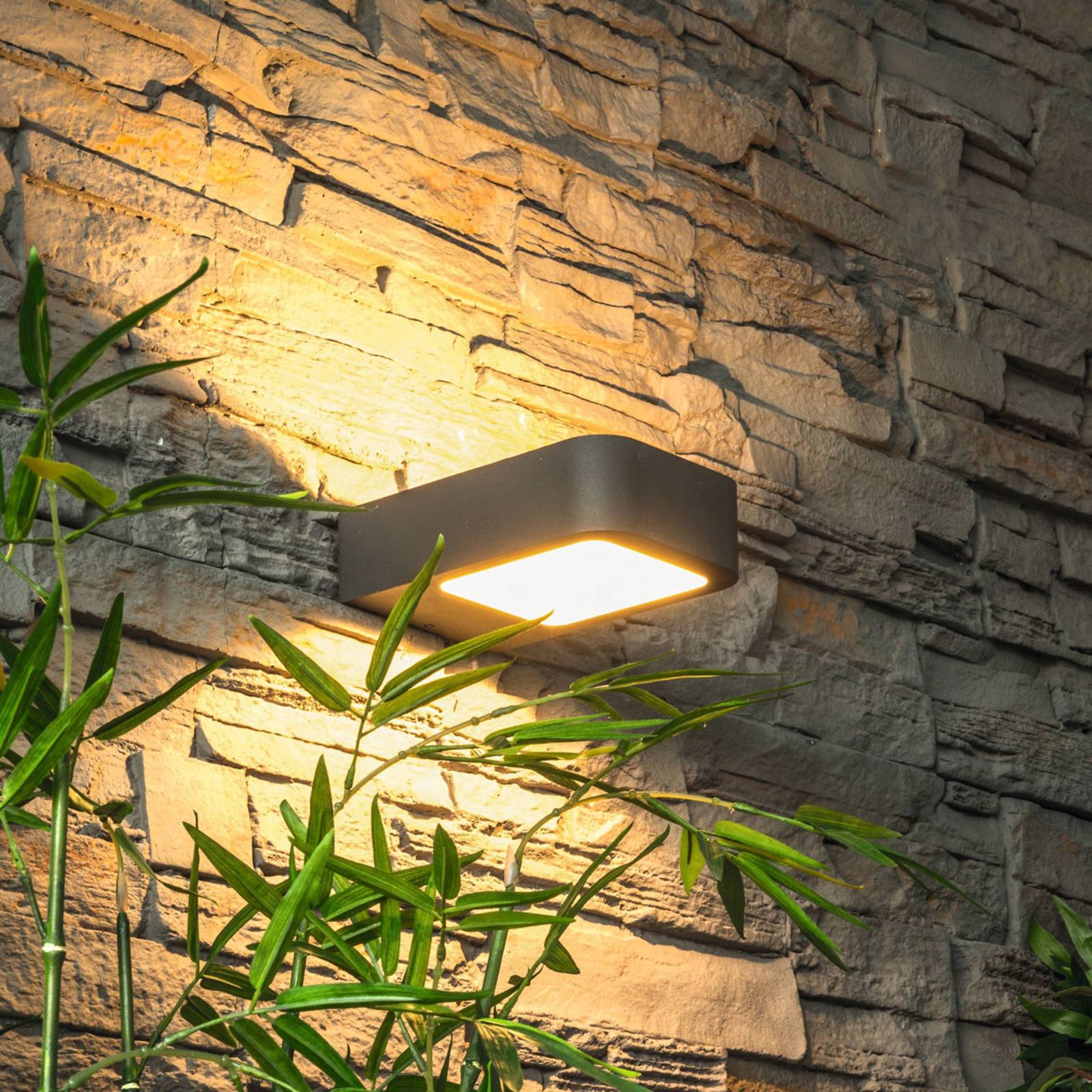 Heitronic Applique da esterni a LED Juna, Nero, Alluminio, Moderno, Applique LED da esterni