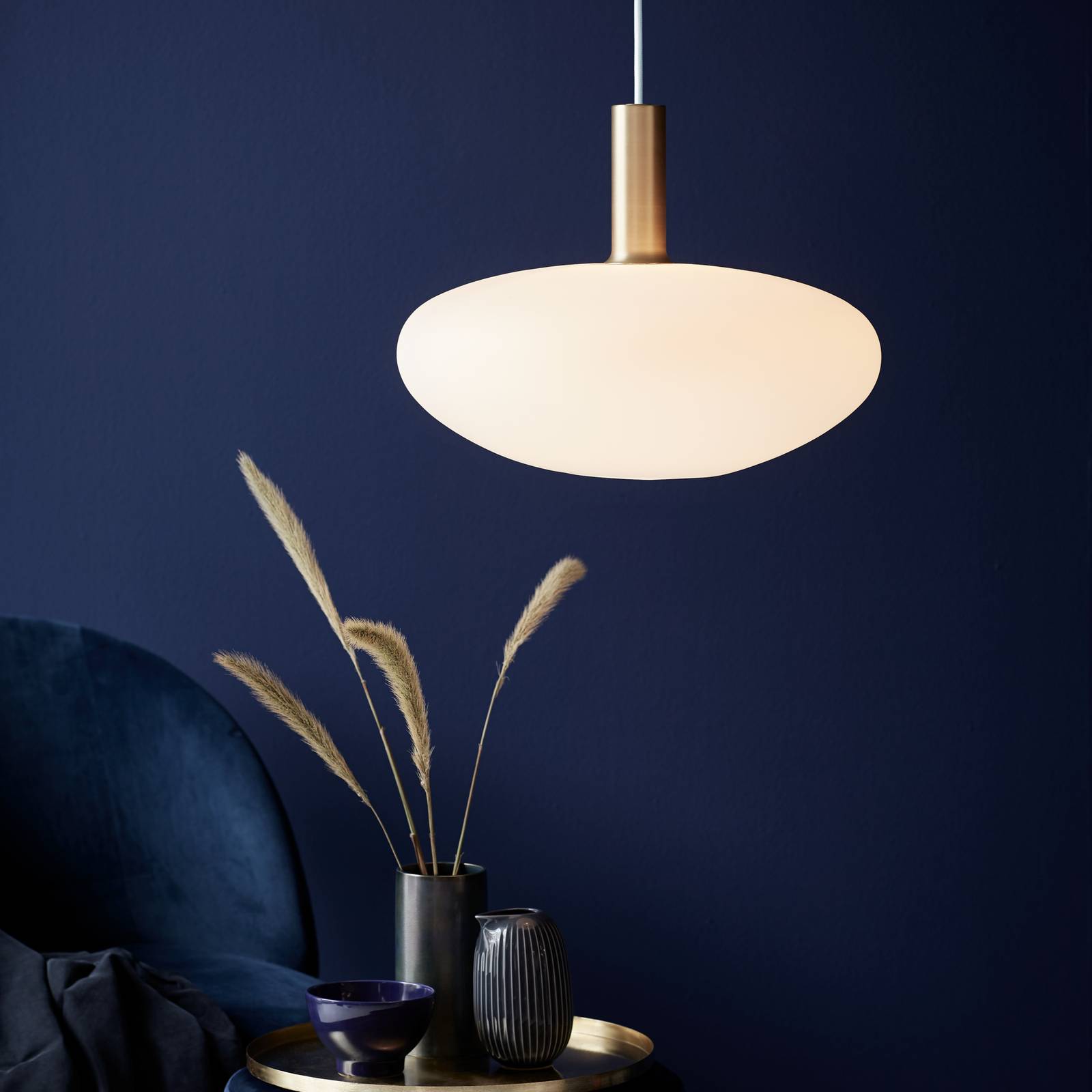 Nordlux Lampada a sospensione in vetro Alton, dimmerabile, Bianco / Opale, Cucina, Vetro, Lampada a sospensione