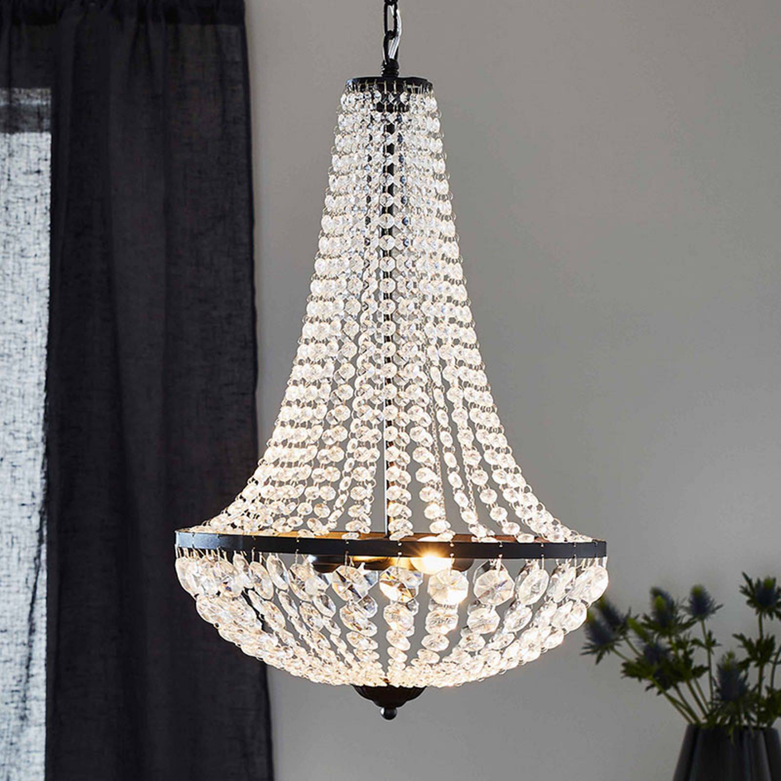 Markslöjd Lampadario di cristallo Gränsö, dimmerabile, Chiaro / Trasparente, Soggiorno / Sala da pranzo, Cristallo, Lampadario di cristallo
