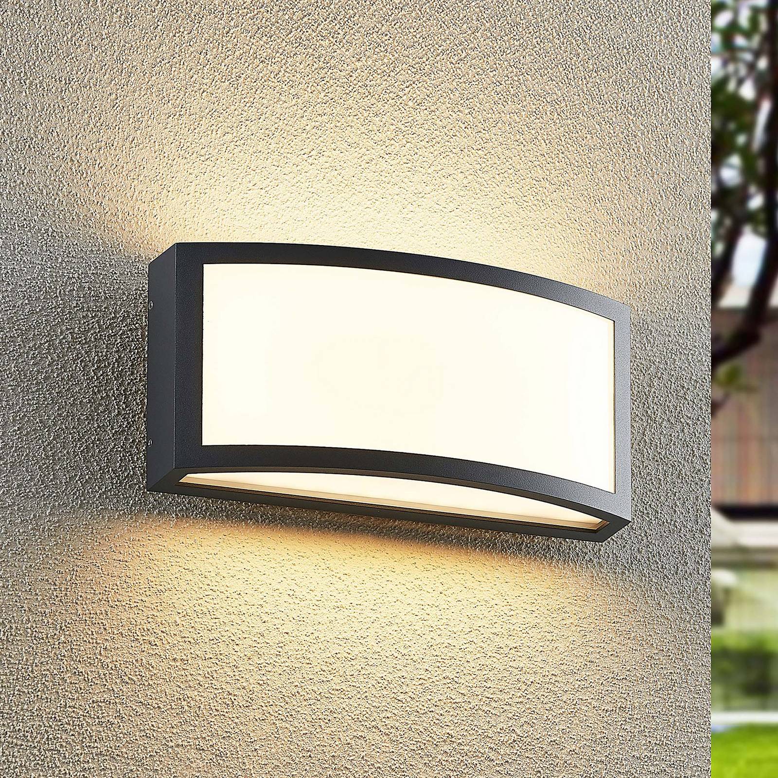 Applique da esterni a LED Jakari Lindby, Nero, Alluminio, Moderno, Applique LED da esterni