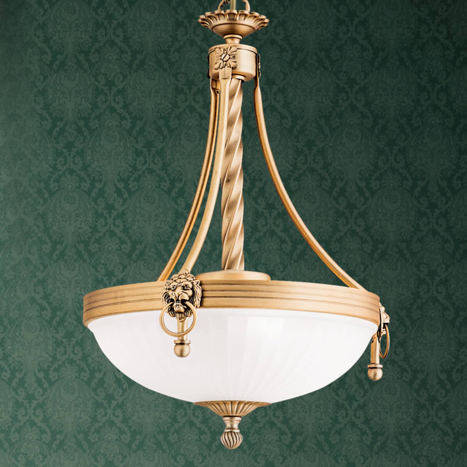 ORION Lampada a sospensione in vetro Rocca, dimmerabile, Bronzo / Ottone antico, Soggiorno / Sala da pranzo, Metallo, Antico, Lampada a sospensione