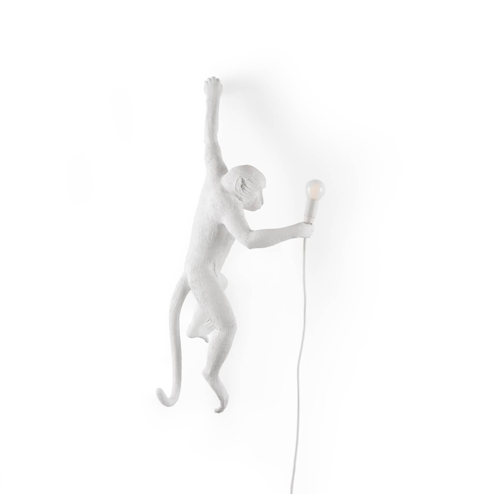 SELETTI Applique LED Monkey Lamp, bianco, sinistra Lamp, Bianco / Opale, Soggiorno / Sala da pranzo, Plastica, Design, Applique