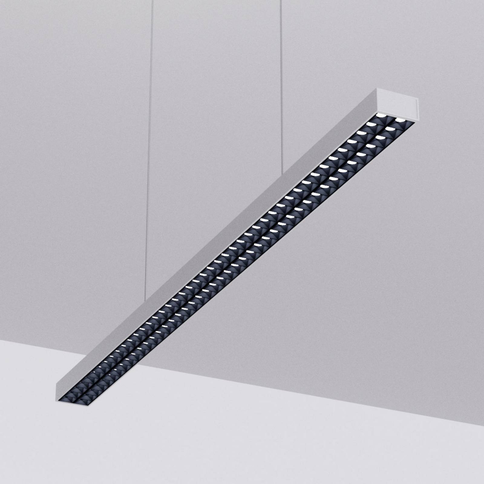 Lampada LED a sospensione da ufficio Jolinda, argento, 118 cm, su/giù Jolinda Arcchio, Alluminio / Grigio / Zincato, Studio / Ufficio, Alluminio, Moderno