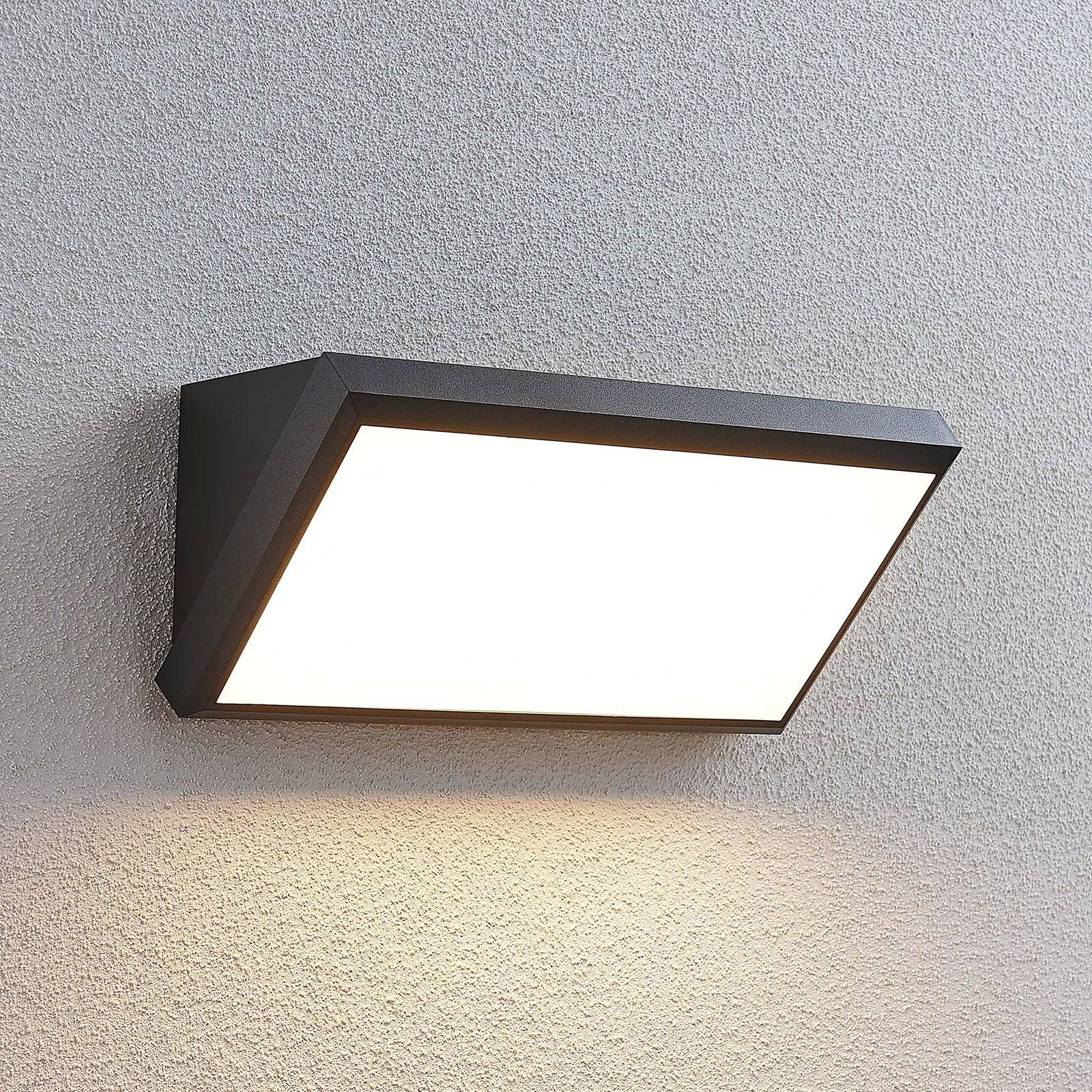 Applique da esterni a LED con sensore Abby Lindby, Nero, Plastica, Moderno, Applique LED da esterni - Lampenwelt IT