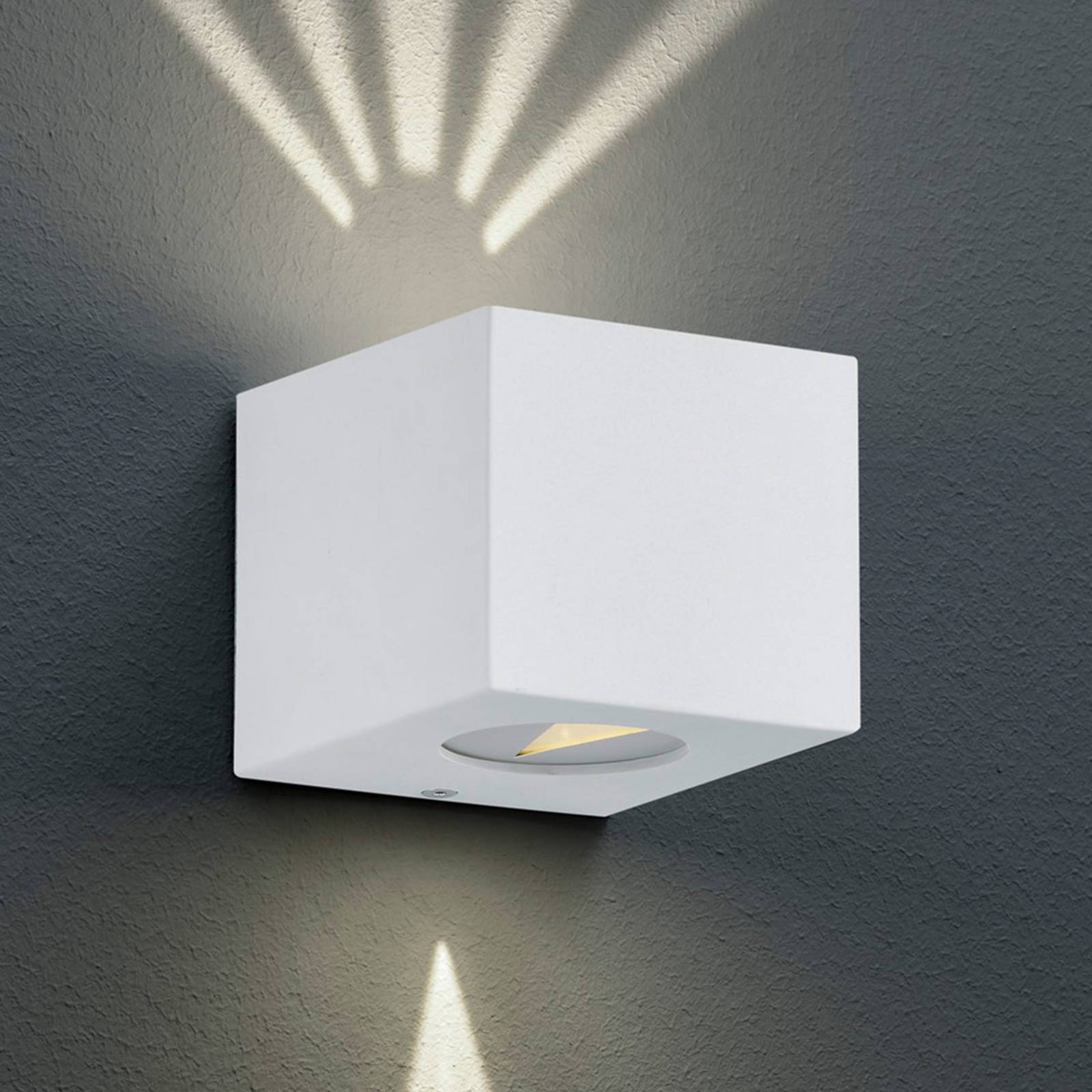 Reality Leuchten Applique da esterni a LED Cordoba, Bianco / Opale, Plastica, Moderno, Applique LED da esterni