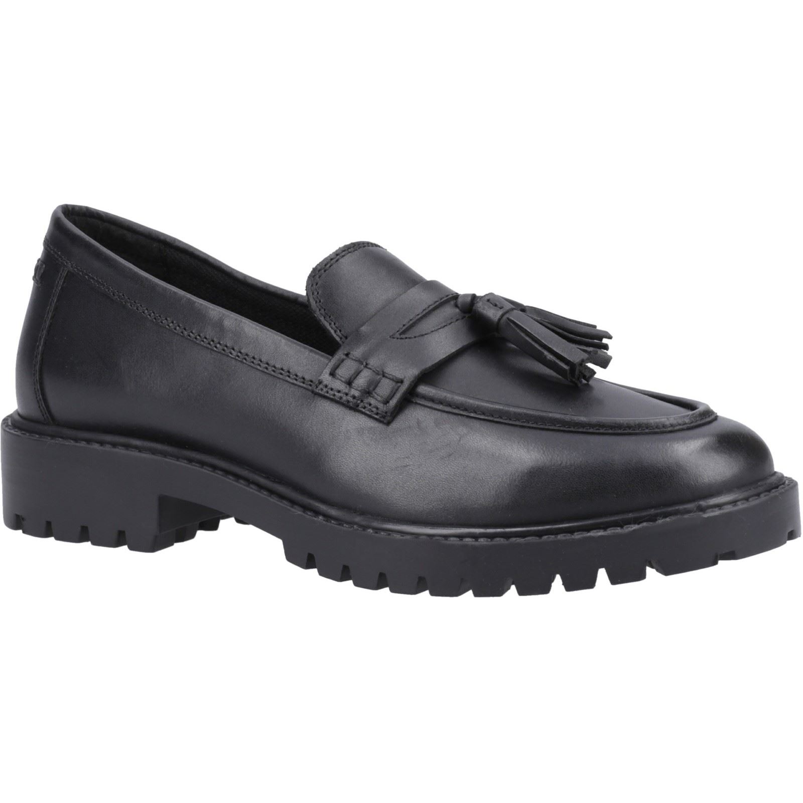 Hush Puppies Abigail Junior Leather Girls's Black Loafers - Size UK 1 | Hush Puppies Sale | Discount Designer Brands