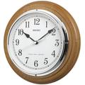 Deluxe Wooden Radio Controlled Seiko Wall Clock,Light Wood,282mm DIAMETER