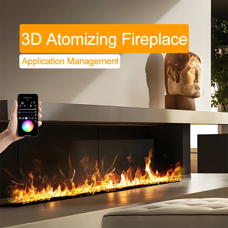 3D Atomisierter Kamin-Dekor mit Farbiger Flamme ECO Dekorativer Feuernebel Intelligenter Elektrischer Wasserdampf-Kamin für Innenräume