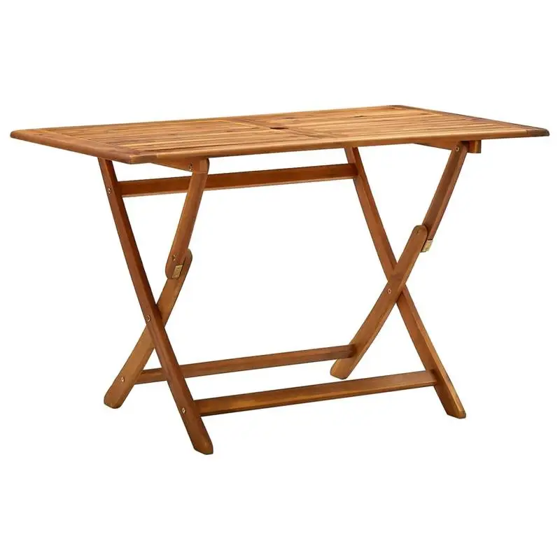 VidaXL Gartentisch, klappbar, Massivholz-Akazienholz, Outdoor-Tisch, 120 x 70 x 75 cm, für Terrasse, Garten, Picknick, leicht, langlebig