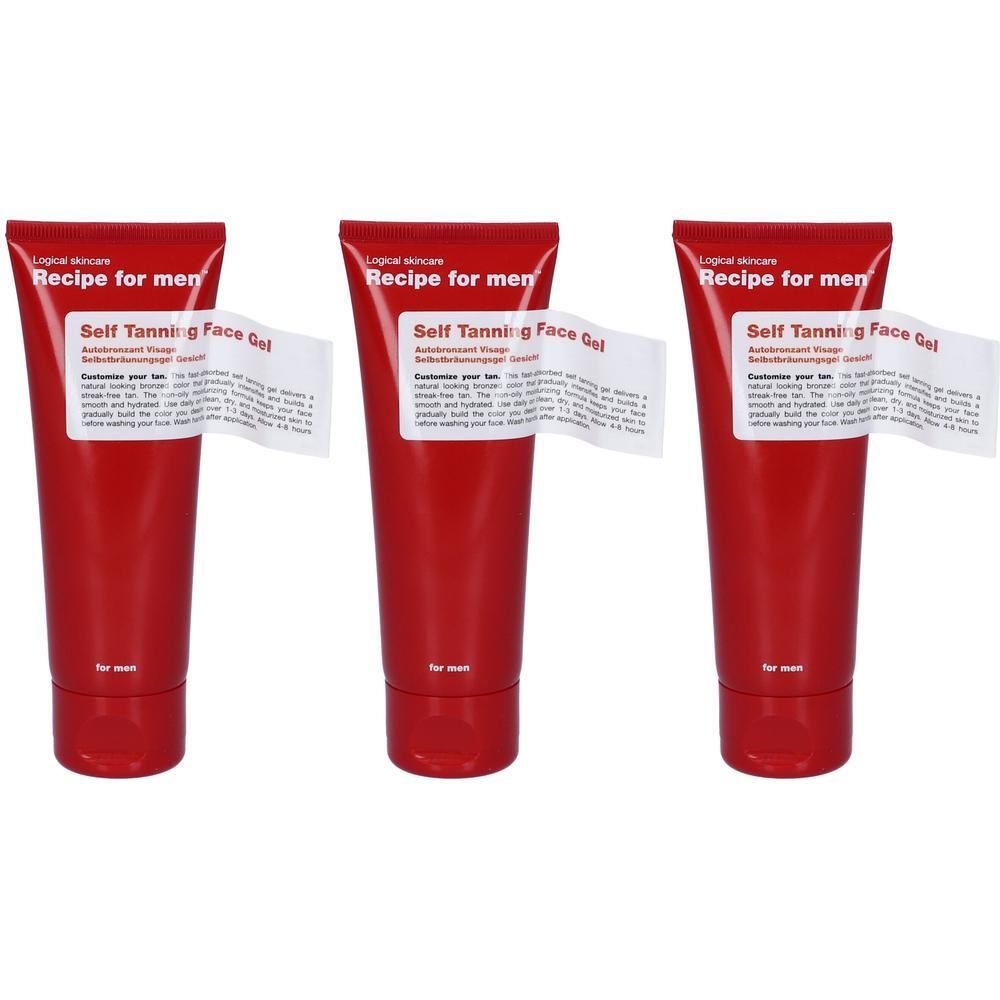 Recipe For Men Gel Autoabbronzante Viso 3x75 ml