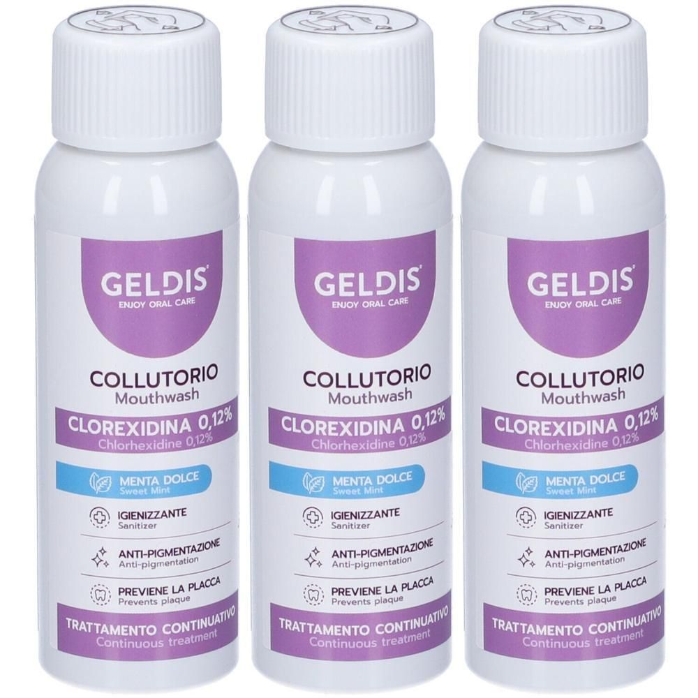 Geldis Collutorio Gusto Menta Dolce Clorexidina 0,12% 100 ml 3x100