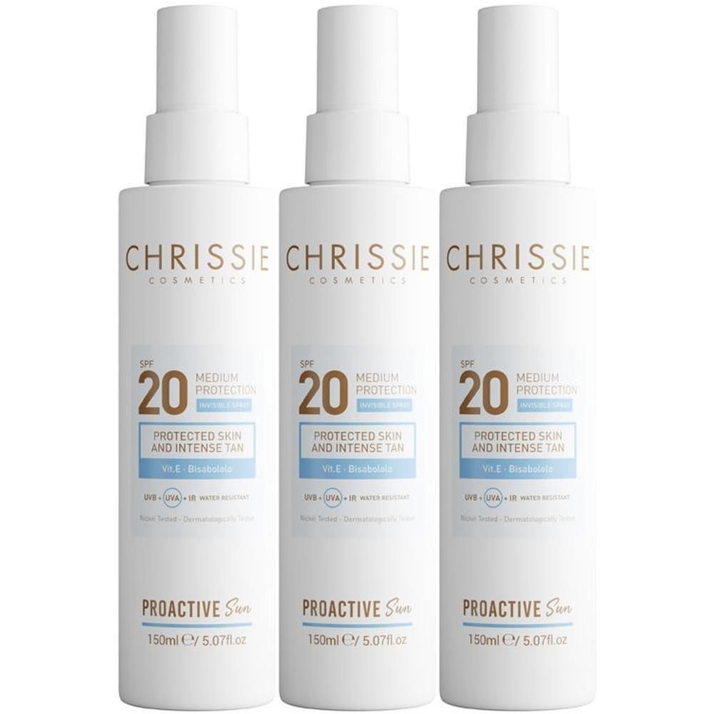 Chrissie Proactive Sun SPF20 Invisible Spray 3x150 ml Crema