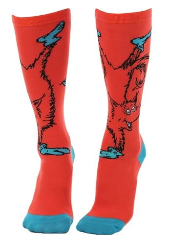 Adult Fox in Socks Knee High Costume Socks | Dr. Seuss Accessories | Adult | | ST | Light Blue,Red | FUN Costumes