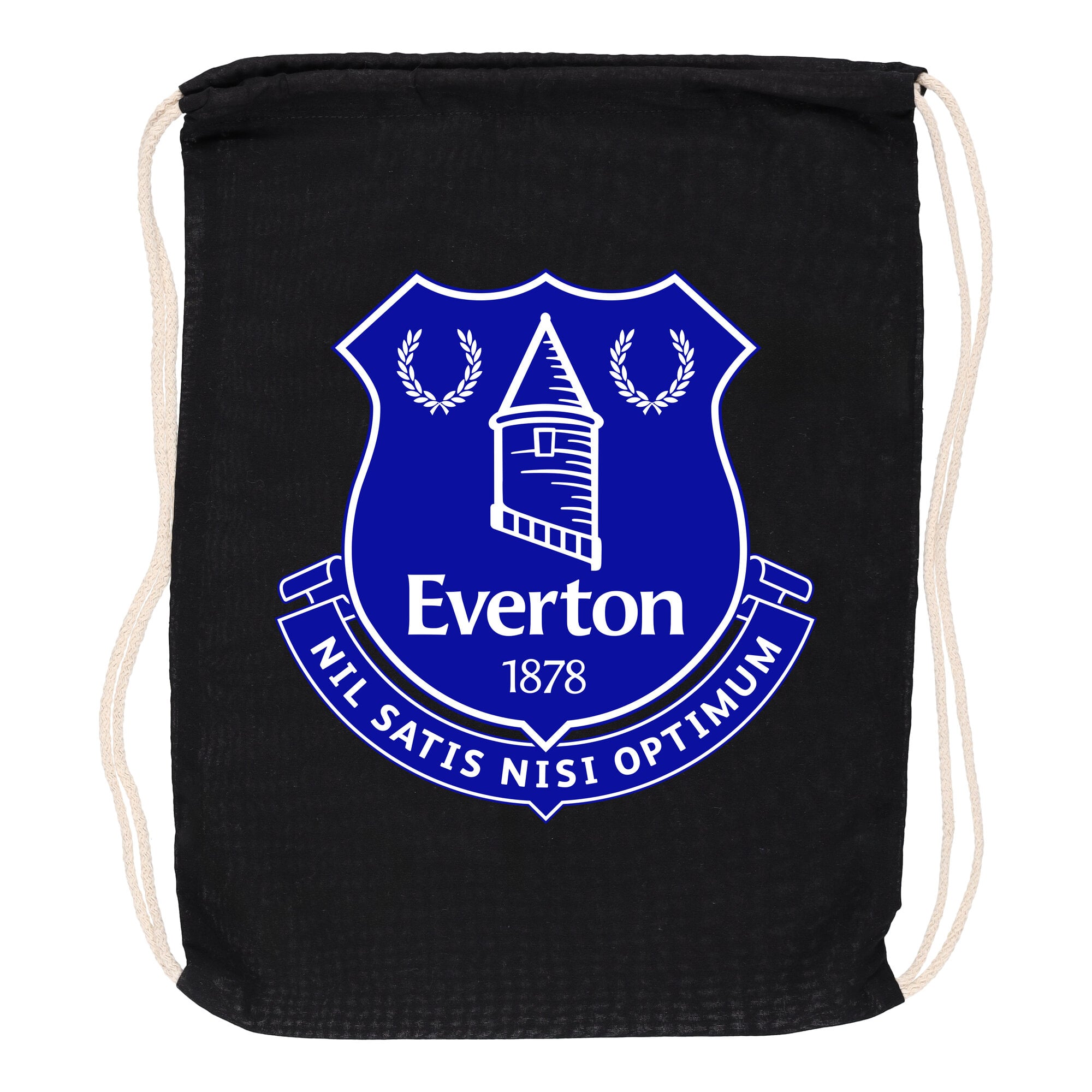 Everton Logo Beutel mit Kordelzug aus 100 % Baumwolle – Schwarz