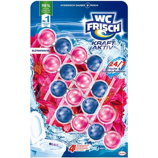 WC FRISCH WC-Duftspüler KRAFT AKTIV Blütenfrische 4x 50,0 g