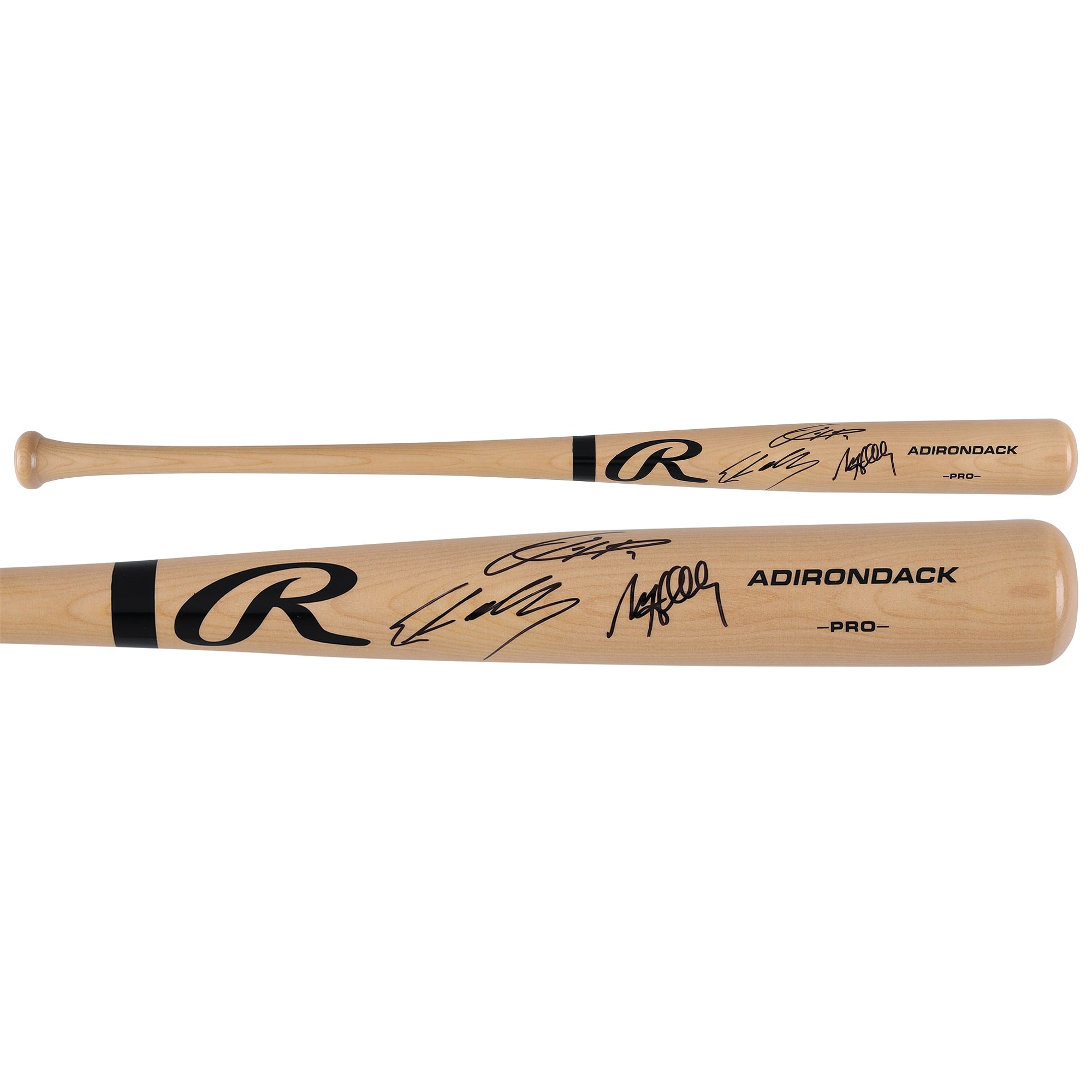 Matt Holliday, Jackson Holliday & Ethan Holliday signierter blonder Rawlings Pro Baseballschläger