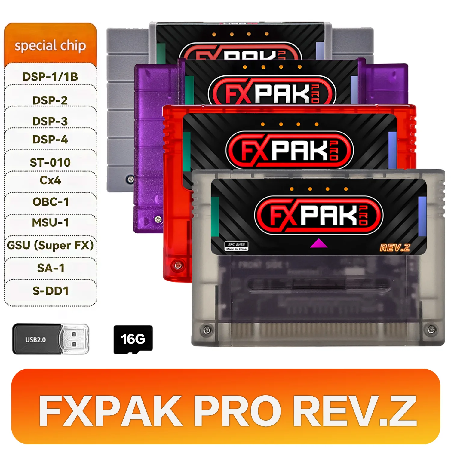 Cartouche de jeu FXPAK Pro SNES Rev.Z SD2 pour console de jeu vidéo 16 bits SNES Super Famicom JP/EU/US, jeu RPG SA1 avec Cyclone IV