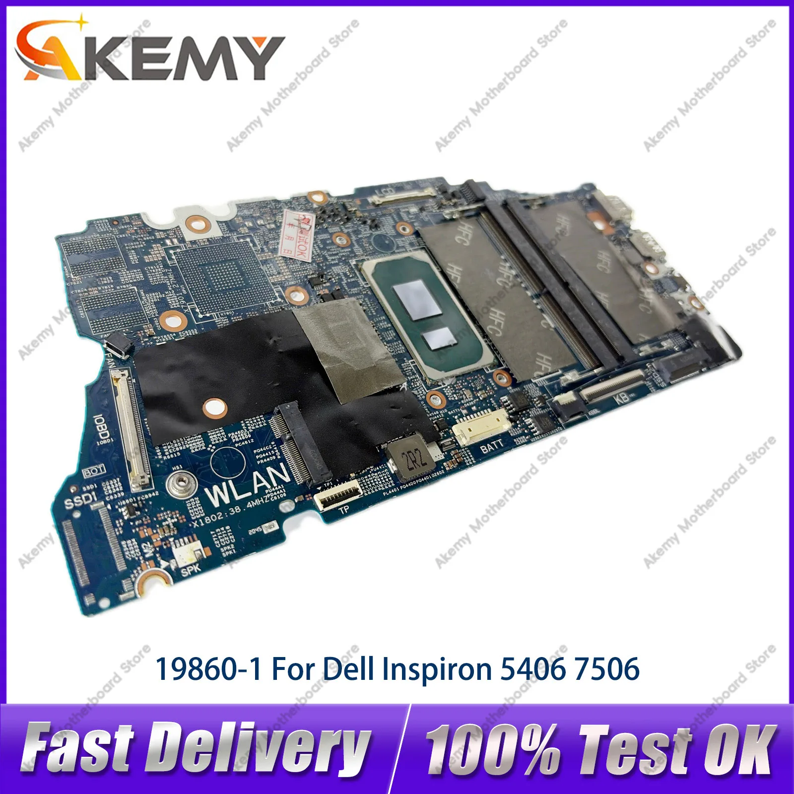 Carte mère pour Dell Inspiron 14 7506 7306 5406 7706 2-en-1 avec processeur i5 i7, 19860-1 CN-0FW6F0 0VMRNH, 100% entièrement testée