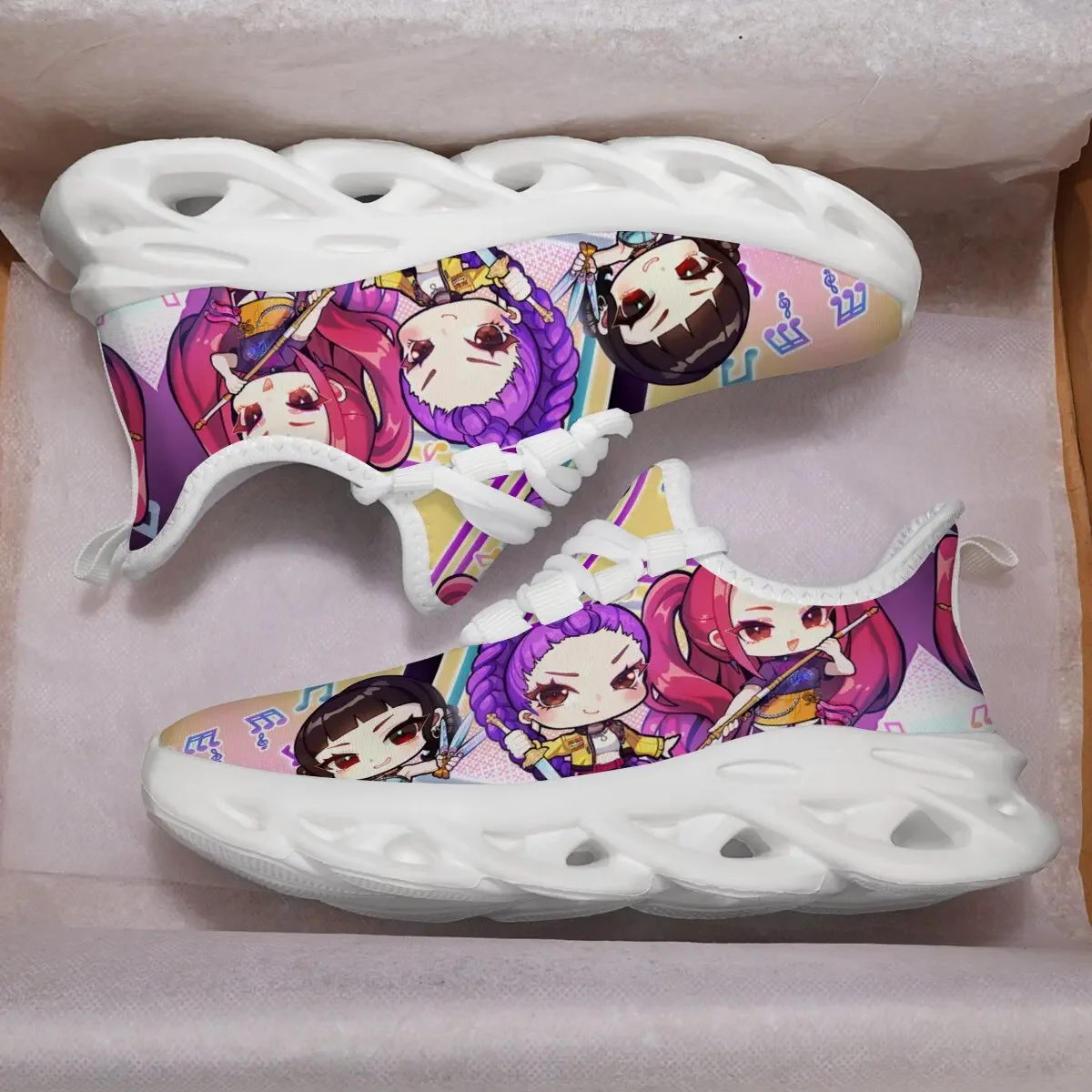 Kinder-Freizeitschuhe mit Cartoon-Musiknoten-Print, Lässige Sport-Sneaker, Laufschuhe für Herren und Damen in Übergrößen