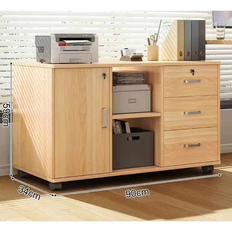 Aktenschrank, herausnehmbar, mit Schloss, modern, schlicht, großes Fassungsvermögen, multifunktionaler Bürotisch, niedriger Schrank
