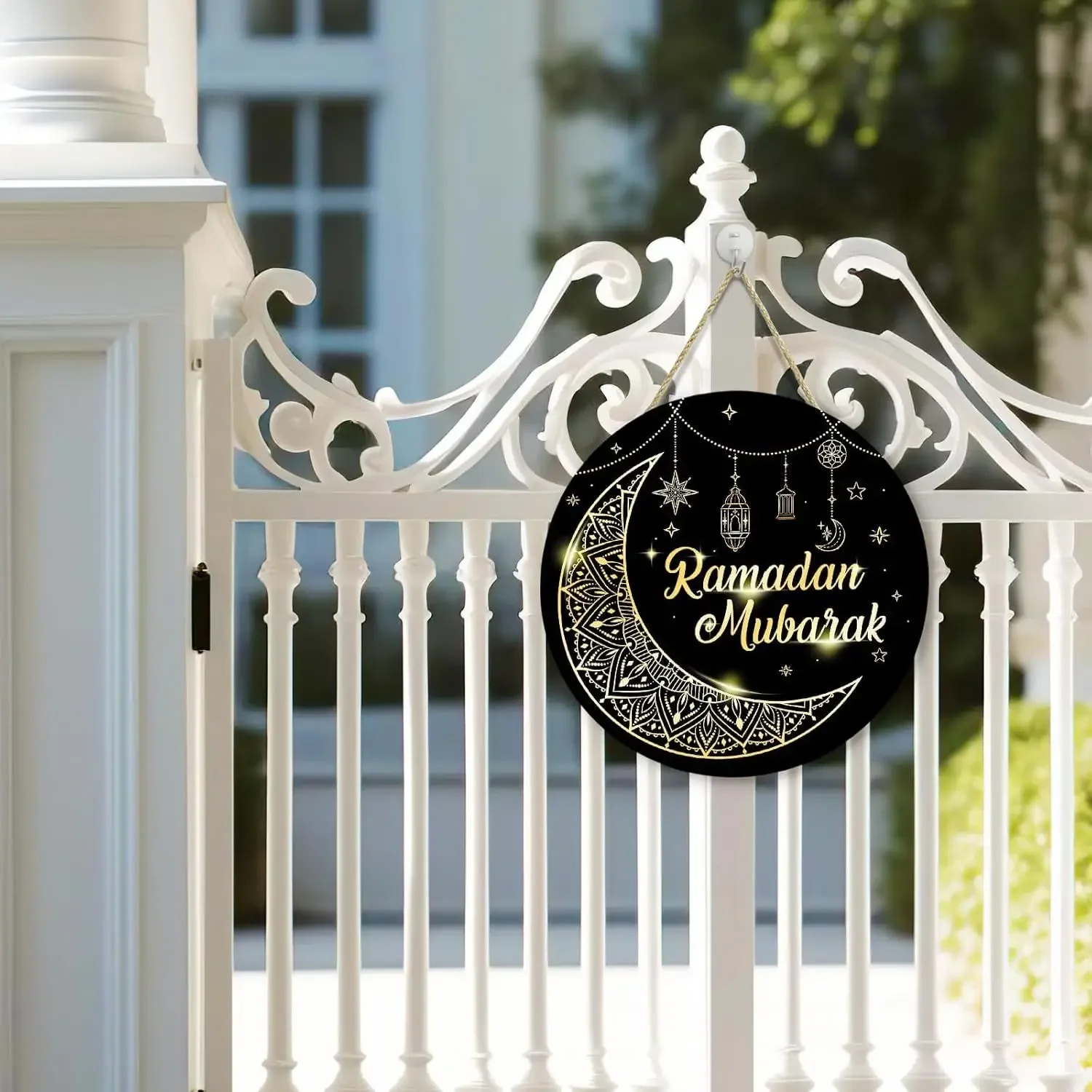 1 Stück Party-Türschild, Ramadan-Festival-Dekoration, Haustürschild, moderne Dekorationen für Wohnzimmer und Tische