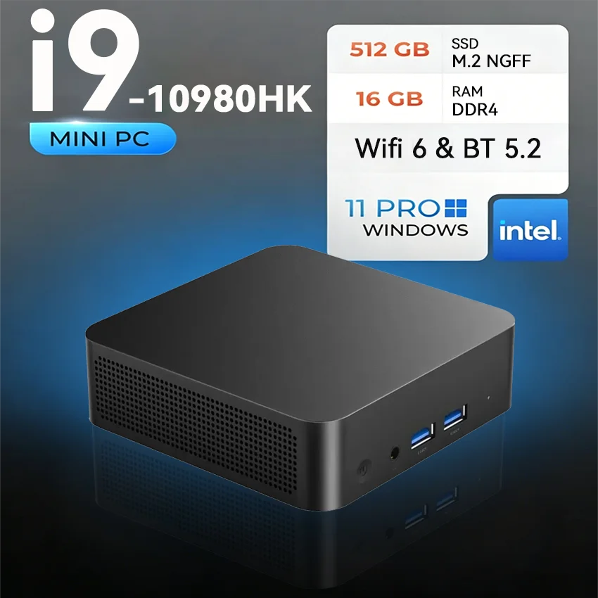 【3 Jahre Garantie】2026 Neuer Tragbarer Mini-PC Gamer Intel Core I9 10980HK Windows 11 Mini-Computer Gaming-PC Desktop I9 Mini-PC