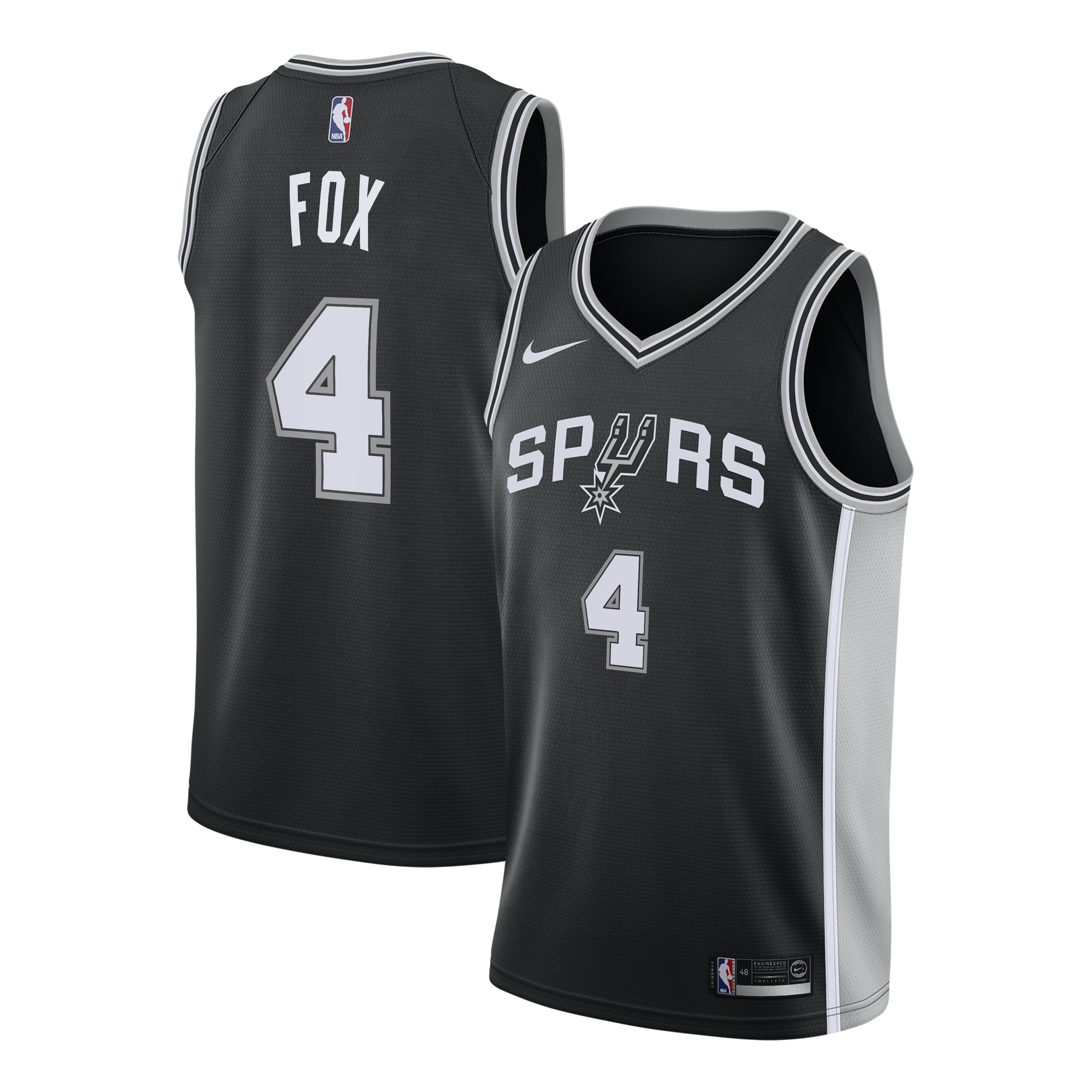 Maillot Swingman Nike Icon Edition des San Antonio Spurs - Noir - De'Aaron Fox - Jeune - unisexe Taille: M (10/12)