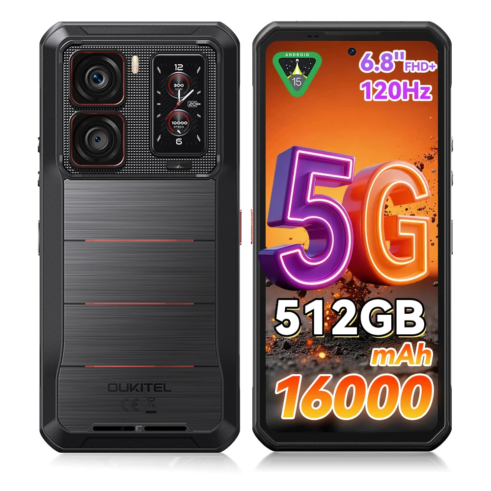 OUKITEL WP300 5G 36(12+24)GB+512GB Android 15 6,8