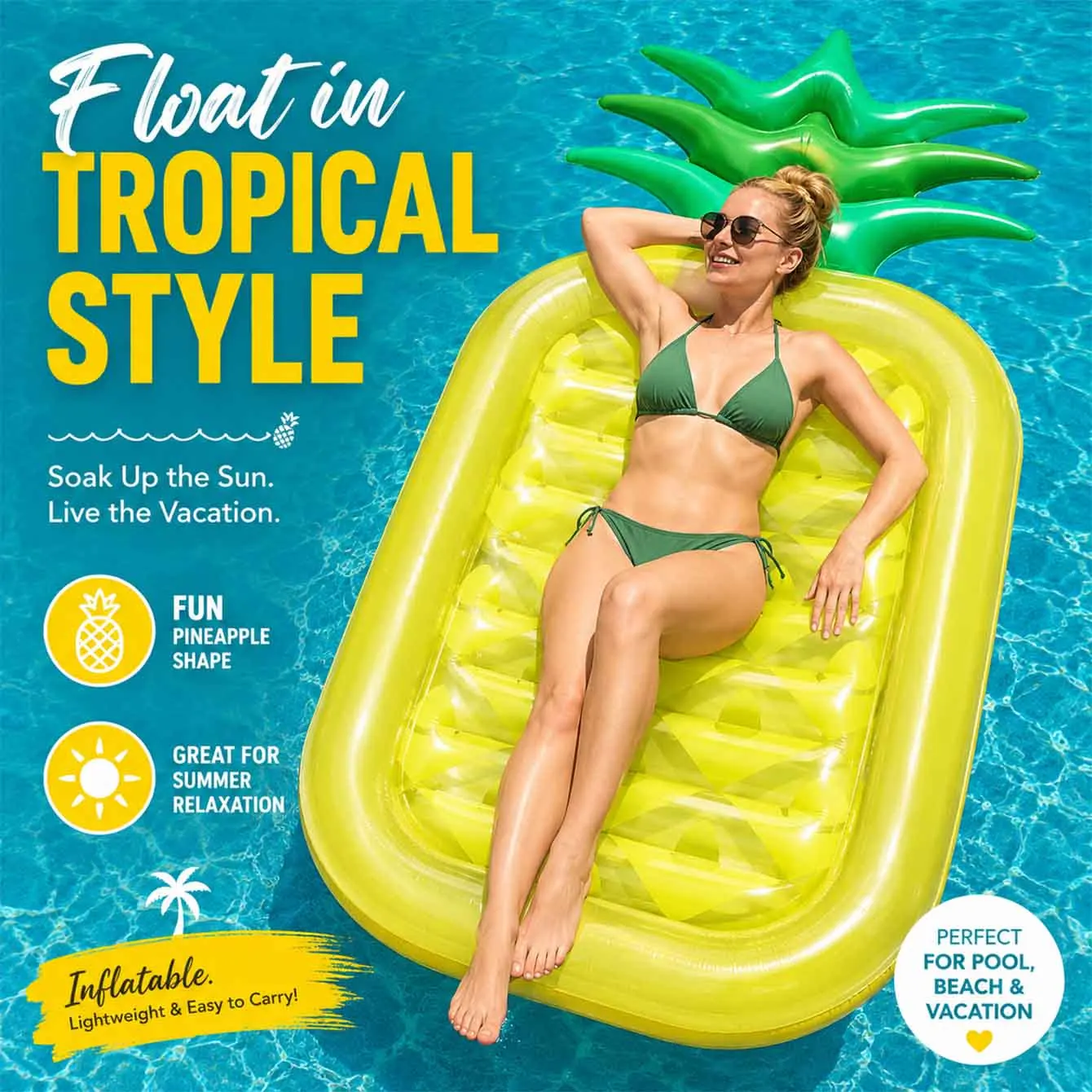 Flotteur de piscine gonflable, flotteurs de piscine gonflables, radeau gonflable pour l'été, chaise longue géante pour piscine, amusement estival pour piscine, lac, plage